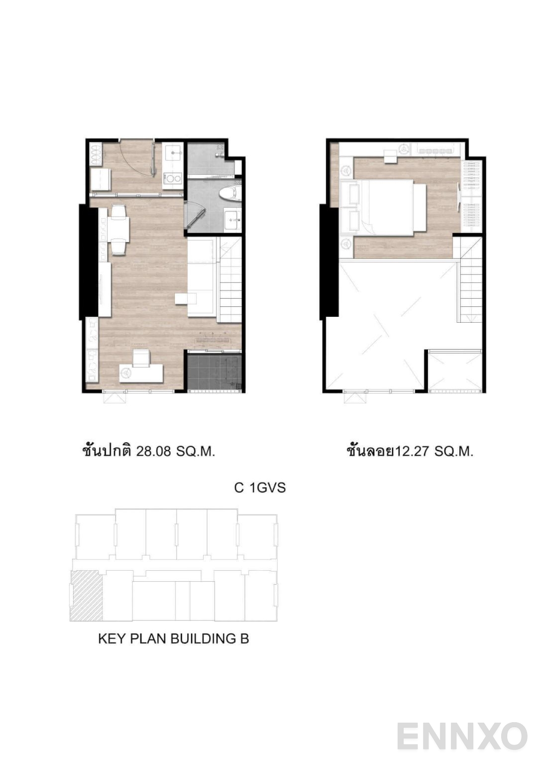 รูปแปลนห้อง C1GV Vertical-suite ของโครงการ โมดิซ สุขุมวิท 50