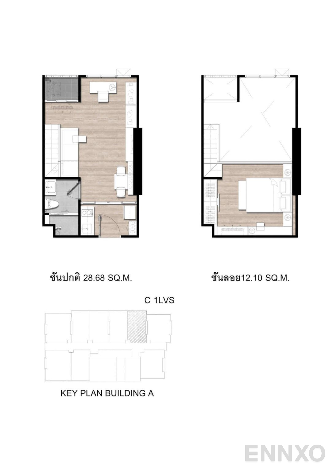 รูปแปลนห้อง C1LV Vertical-suite ของโครงการ โมดิซ สุขุมวิท 50
