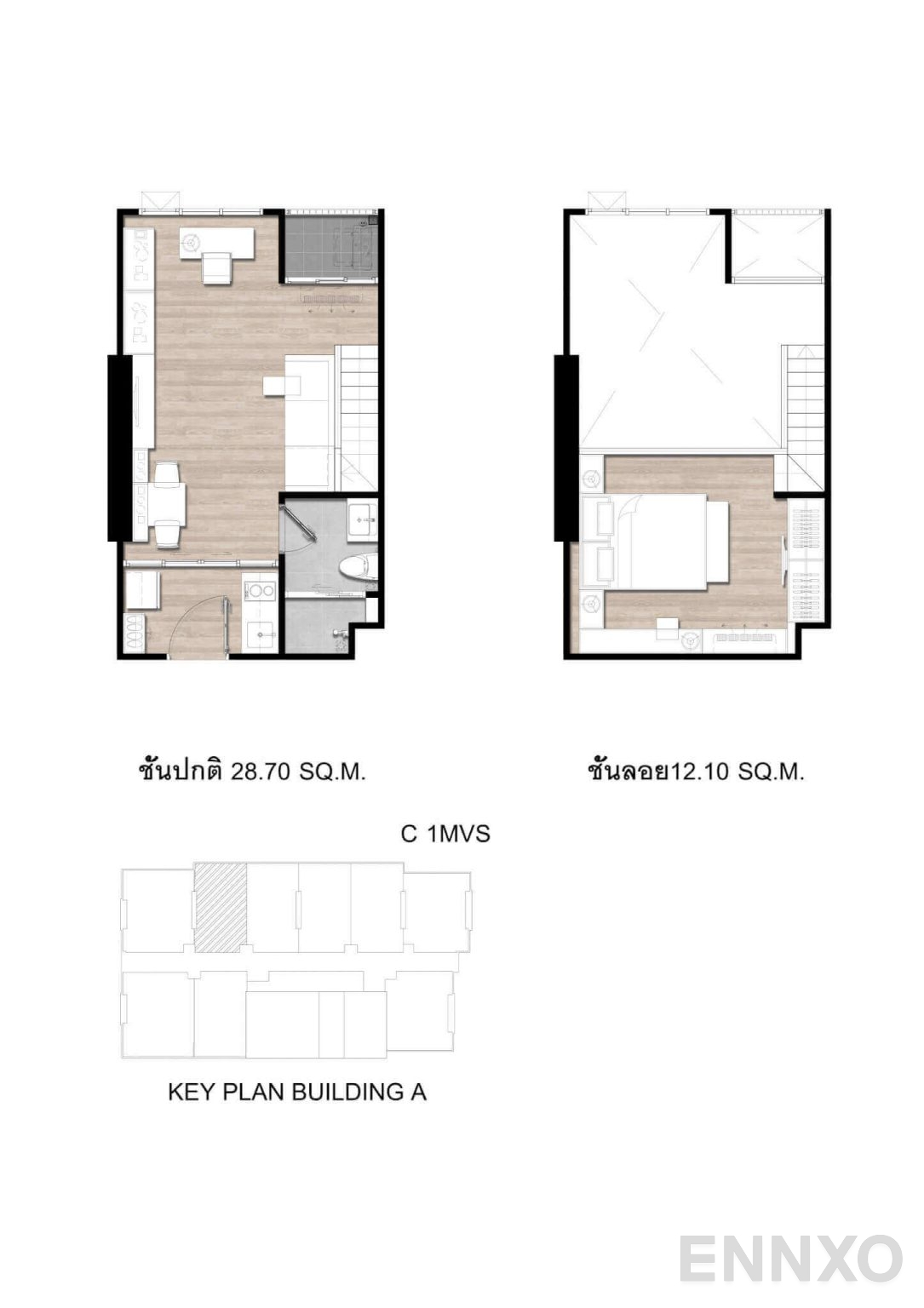 รูปแปลนห้อง C1MV Vertical-suite ของโครงการ โมดิซ สุขุมวิท 50