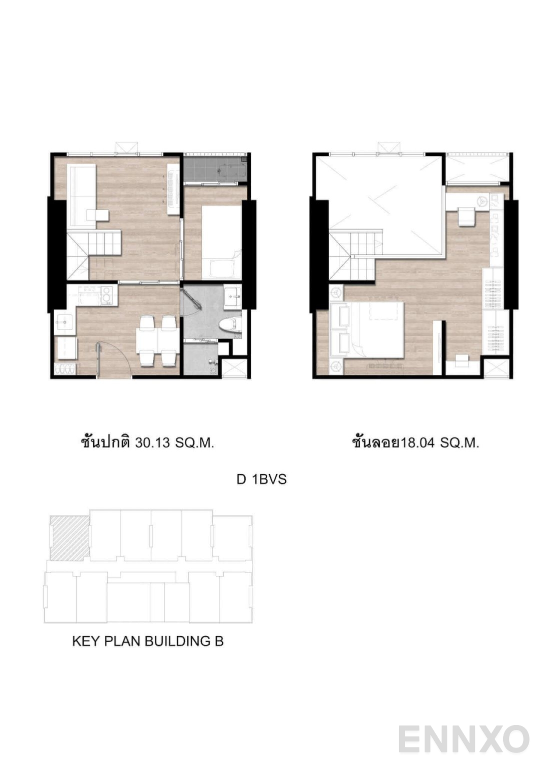 รูปแปลนห้อง D1BV Vertical-suite ของโครงการ โมดิซ สุขุมวิท 50