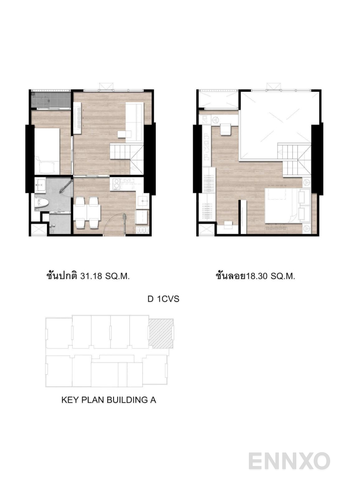 รูปแปลนห้อง D1CV Vertical-suite ของโครงการ โมดิซ สุขุมวิท 50