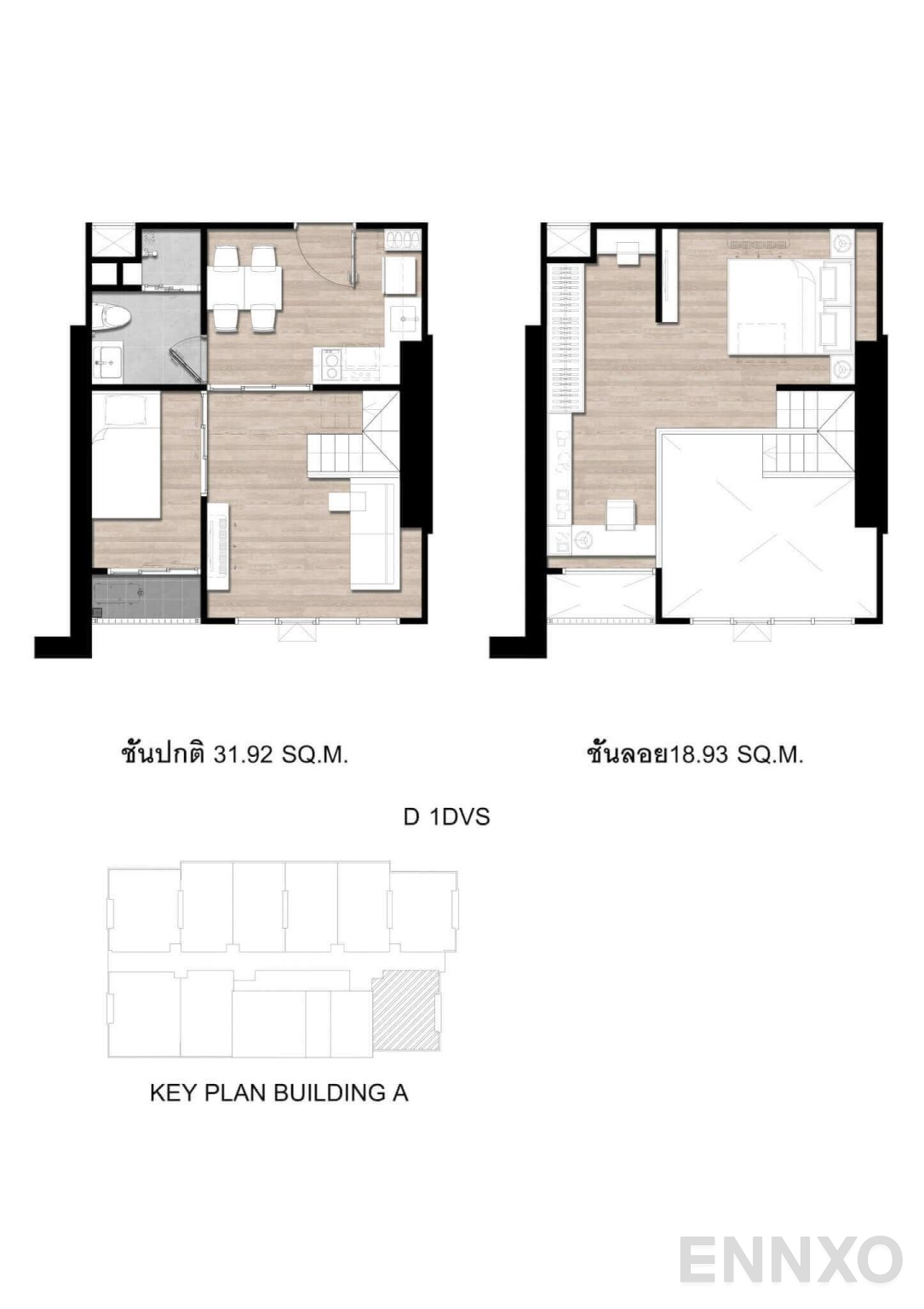 รูปแปลนห้อง D1DV Vertical-suite ของโครงการ โมดิซ สุขุมวิท 50
