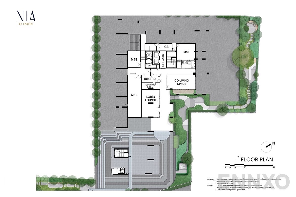 แปลนชั้น 1st Floor ของโครงการ NIA by Sansiri
