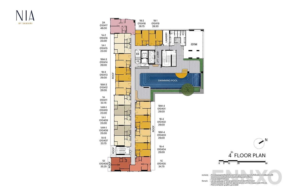 แปลนชั้น 4th Floor ของโครงการ NIA by Sansiri