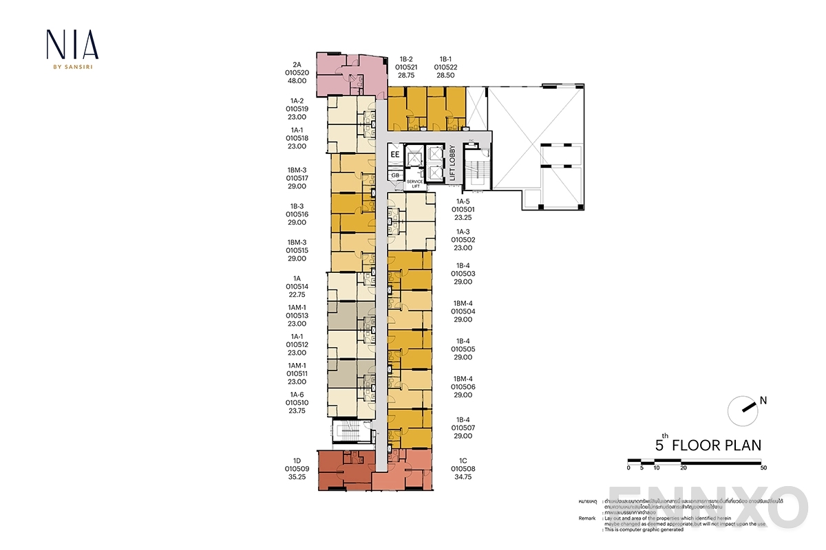 แปลนชั้น 5th Floor ของโครงการ NIA by Sansiri
