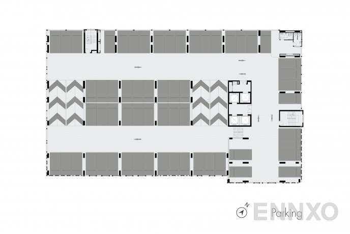 แปลนชั้น ชั้น Parking ของโครงการ นิช ไอดี แอท ปากเกร็ด สเตชั่น