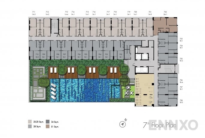 แปลนชั้น ชั้น 7 ของโครงการ นิช ไอดี แอท ปากเกร็ด สเตชั่น
