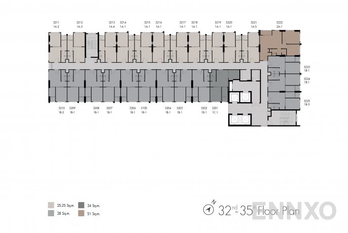 แปลนชั้น ชั้น 32-35 ของโครงการ นิช ไอดี แอท ปากเกร็ด สเตชั่น