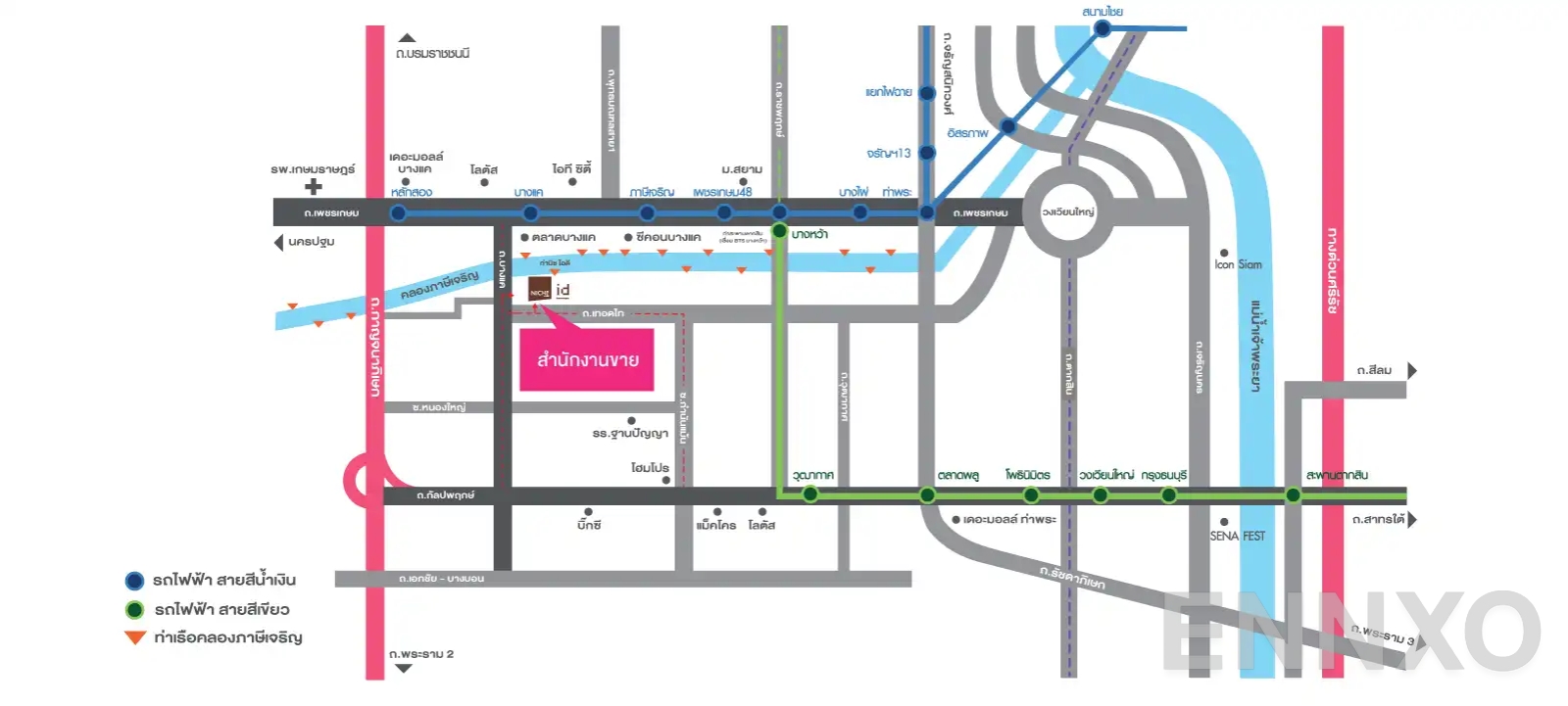 ภาพแผนที่แสดงที่ตั้งโครงการ Niche id Phetkasem - Bangkae และสถานที่โดยรอบ