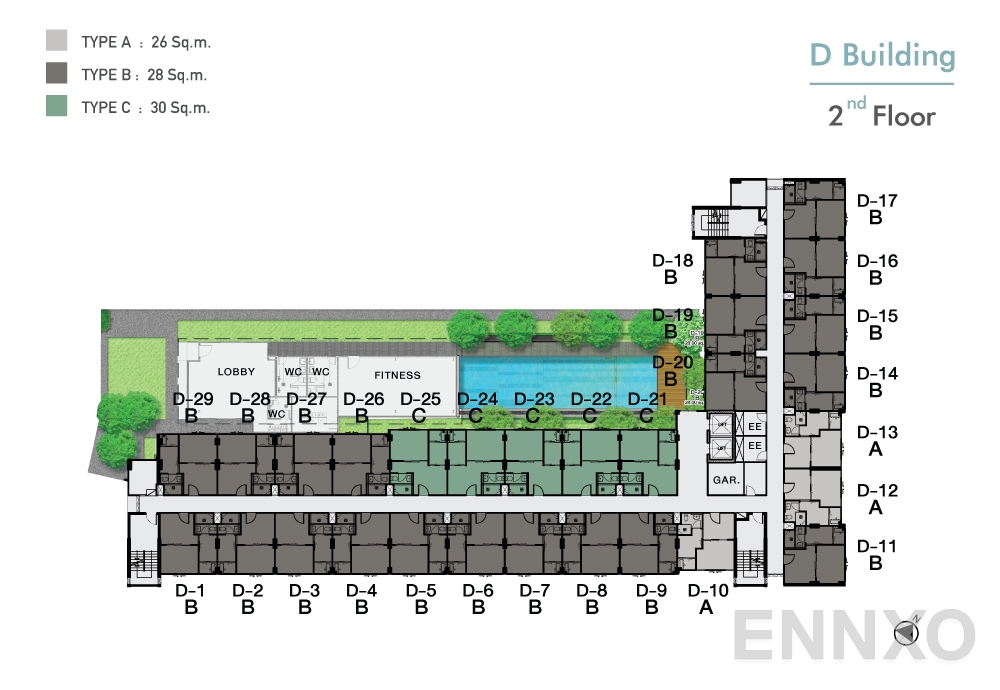 แปลนชั้น ชั้น 2 ของโครงการ นิช ไอดี เสรีไทย-วงแหวน