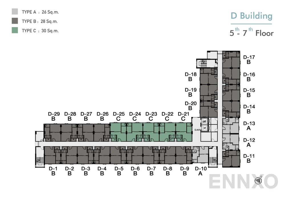 แปลนชั้น ชั้น 5 - 7 ของโครงการ นิช ไอดี เสรีไทย-วงแหวน