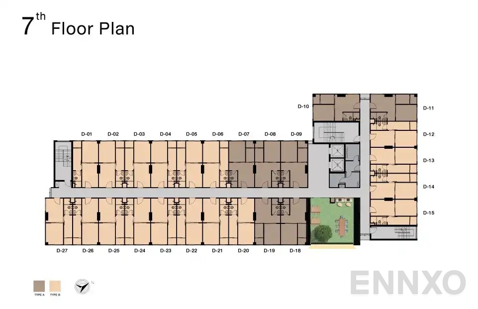 แปลนชั้น Building D ของโครงการ นิช ไอดี สุขุมวิท 113