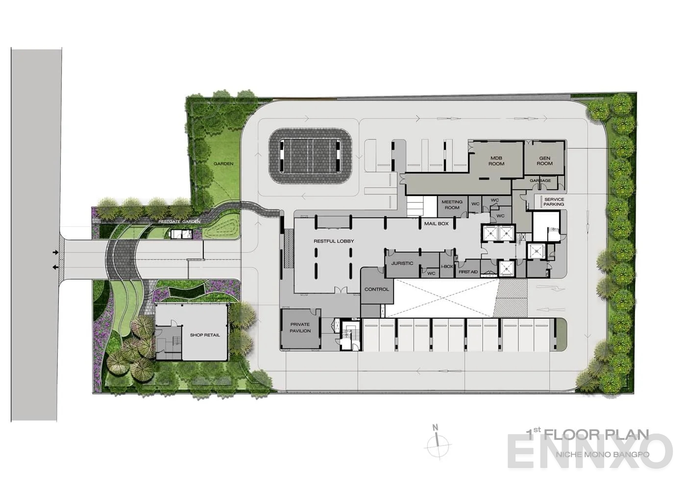 แปลนชั้น 1st Floor Plan ของโครงการ นิช โมโน บางโพ