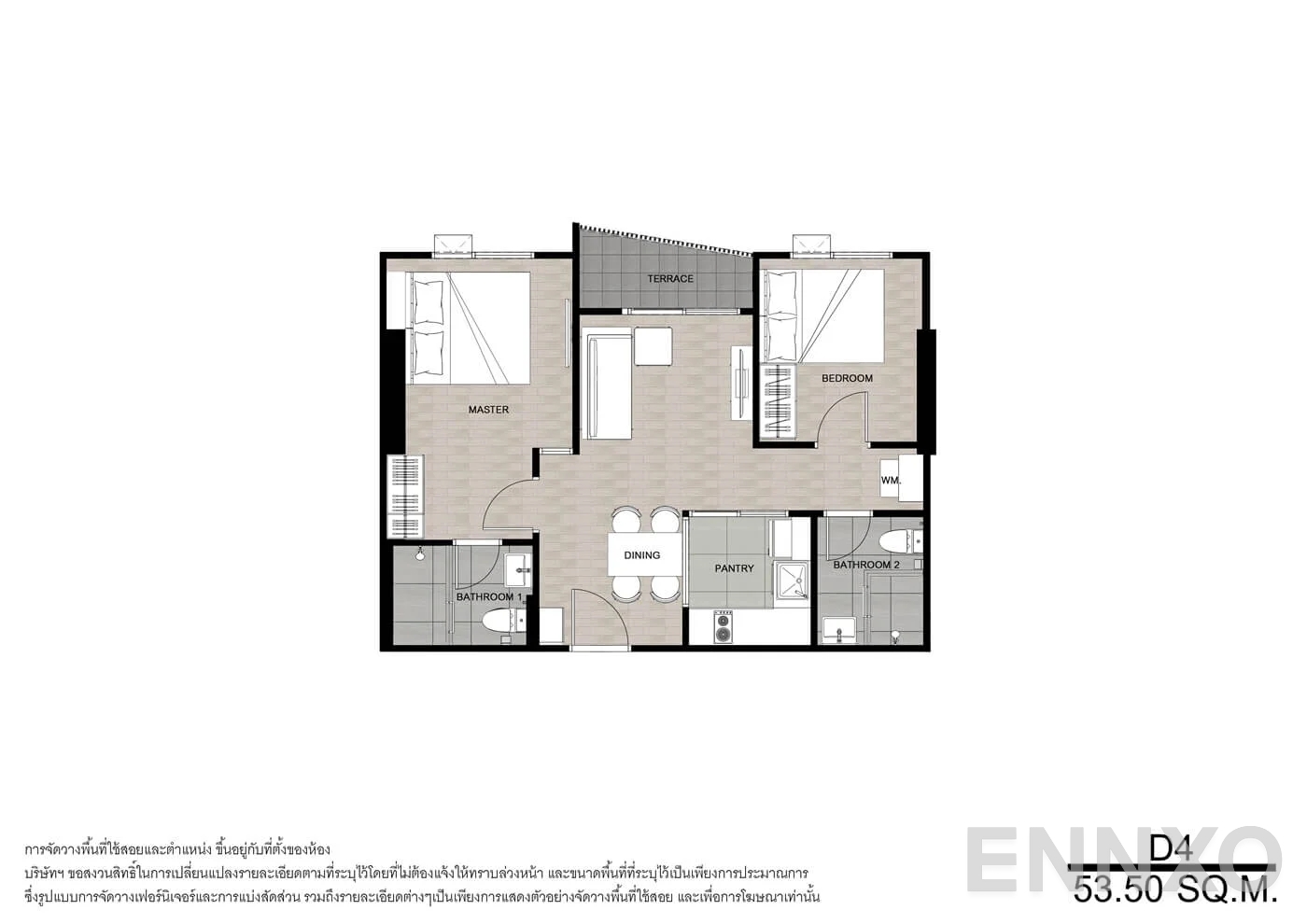 รูปแปลนห้อง D4 ของโครงการ นิช โมโน บางโพ