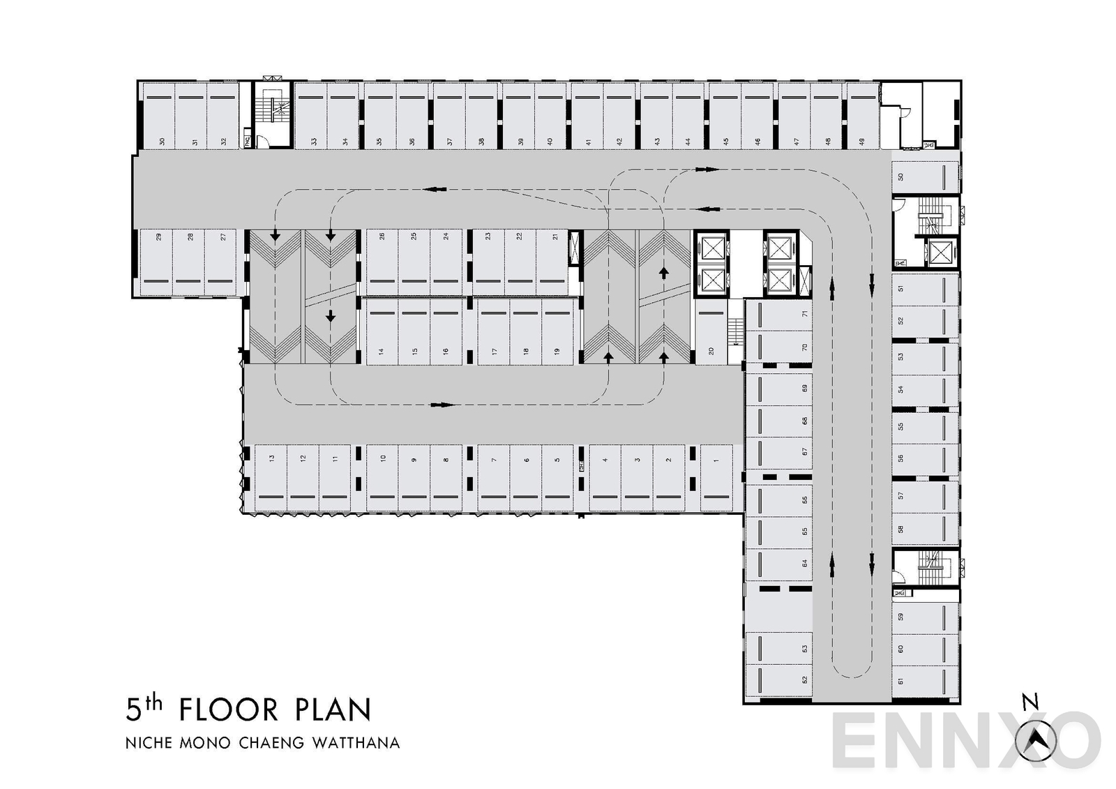 แปลนชั้น 5th Floor ของโครงการ นิช โมโน แจ้งวัฒนะ