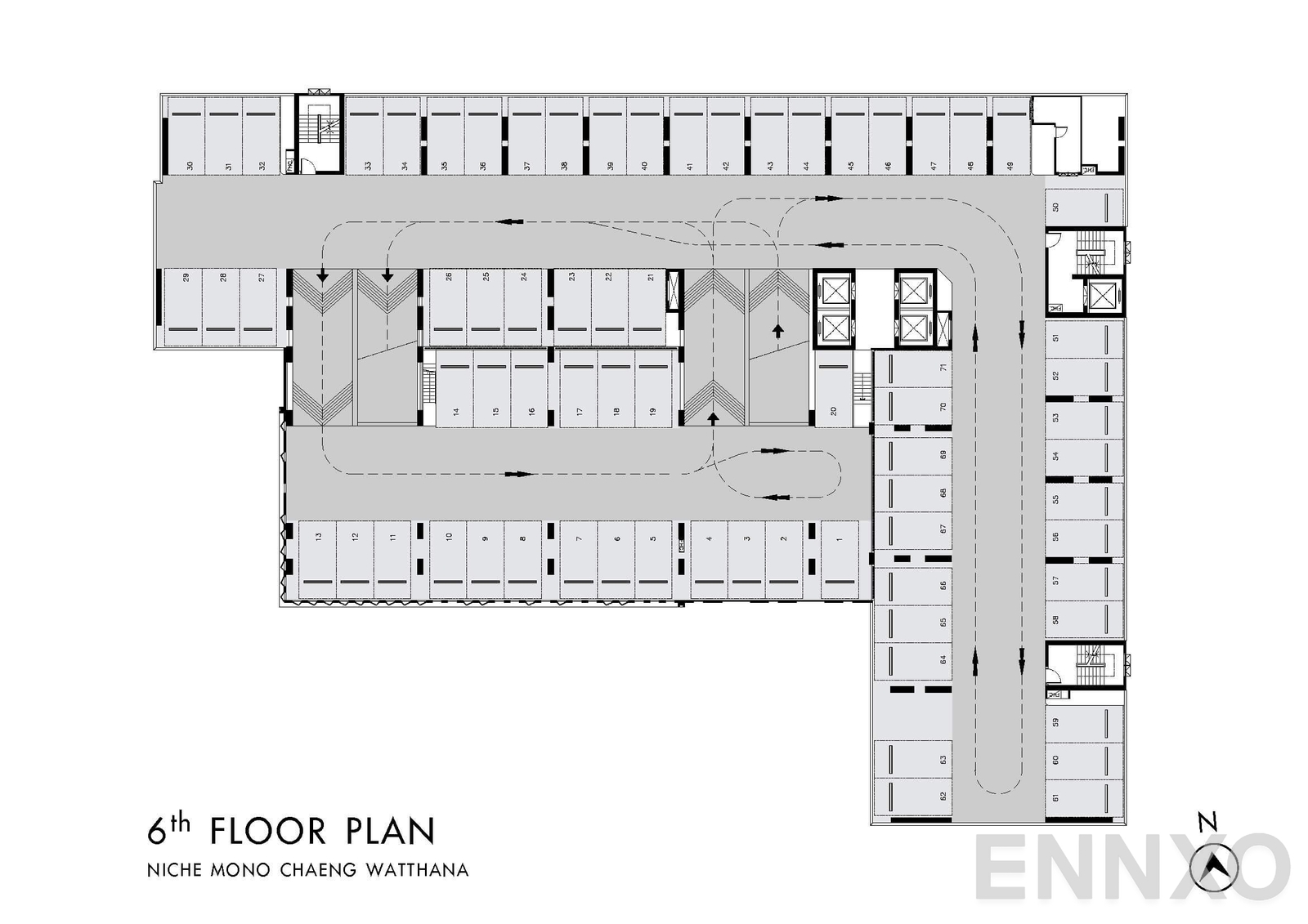 แปลนชั้น 6th Floor ของโครงการ นิช โมโน แจ้งวัฒนะ