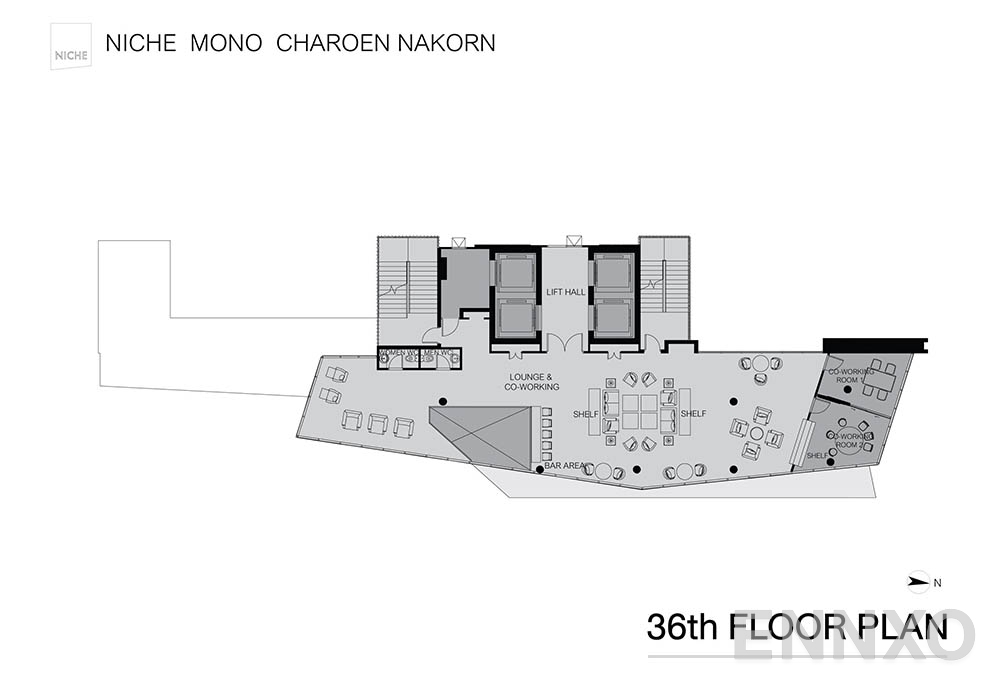 แปลนชั้น 33th Floor Plan ของโครงการ นิช โมโน เจริญนคร