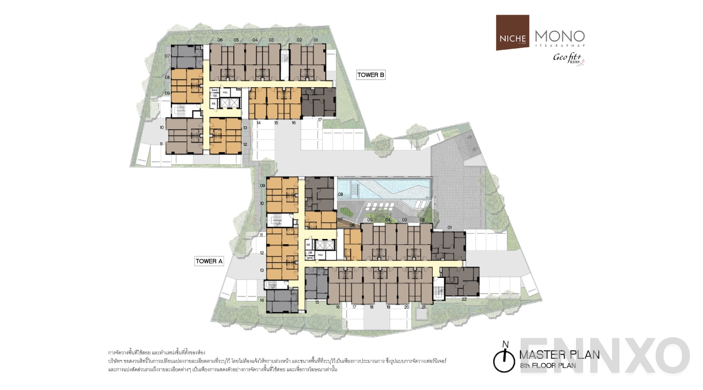 แปลนชั้น ชั้น 8 ของโครงการ นิช โมโน อิสรภาพ