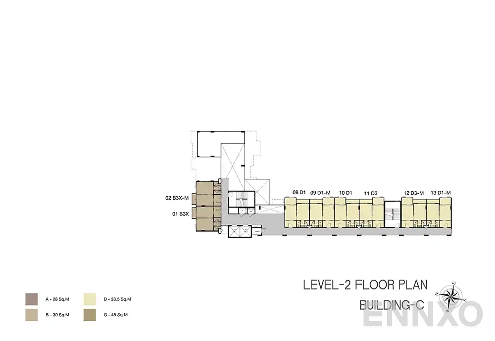 แปลนชั้น Building C (2nd Floor) ของโครงการ Niche Mono Ramkhamhaeng
