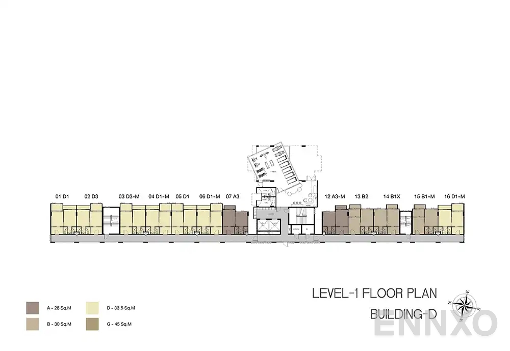 แปลนชั้น Building D (1st Floor) ของโครงการ Niche Mono Ramkhamhaeng