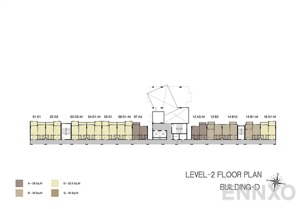 แปลนชั้น Building D (2nd Floor) ของโครงการ Niche Mono Ramkhamhaeng