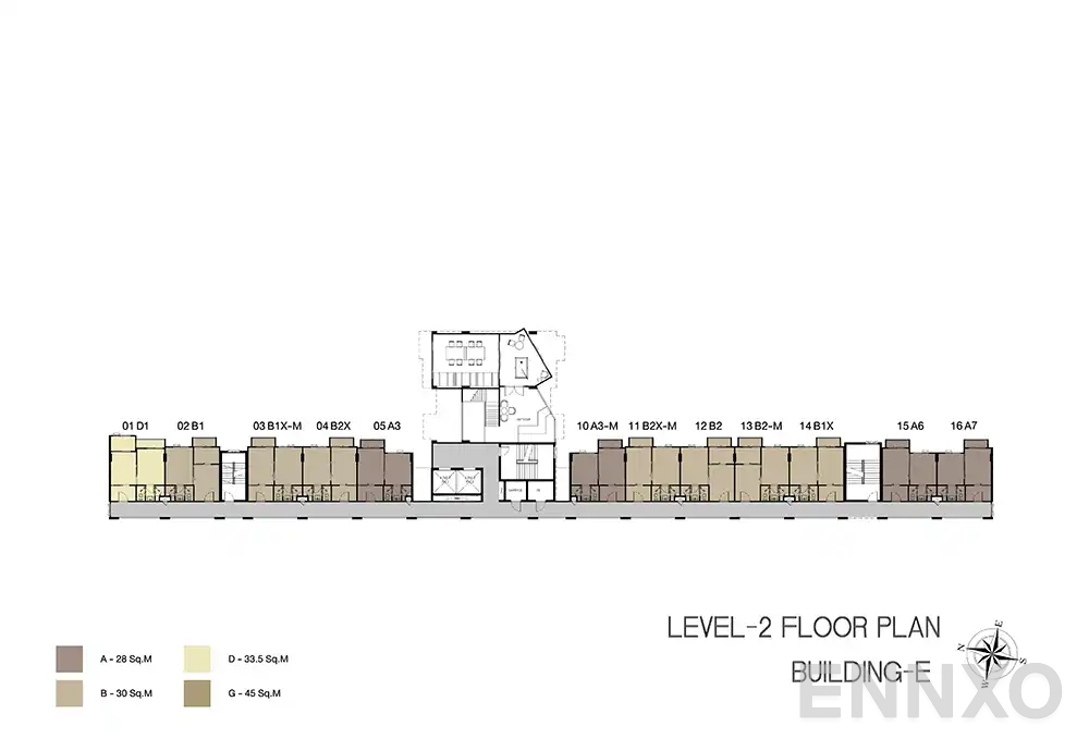 แปลนชั้น Building E (2nd Floor) ของโครงการ Niche Mono Ramkhamhaeng