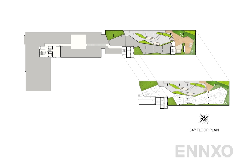แปลนชั้น ชั้น 34 ของโครงการ Niche Mono Sukhumvit - Bearing