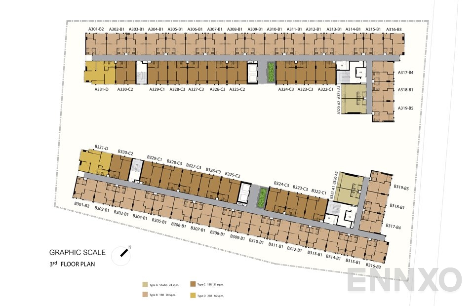แปลนชั้น ชั้น 3 ของโครงการ เดอะนิช โมโน สุขุมวิท 50