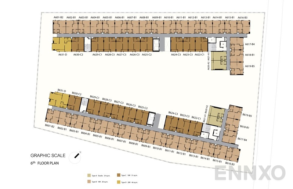 แปลนชั้น ชั้น 6 ของโครงการ เดอะนิช โมโน สุขุมวิท 50