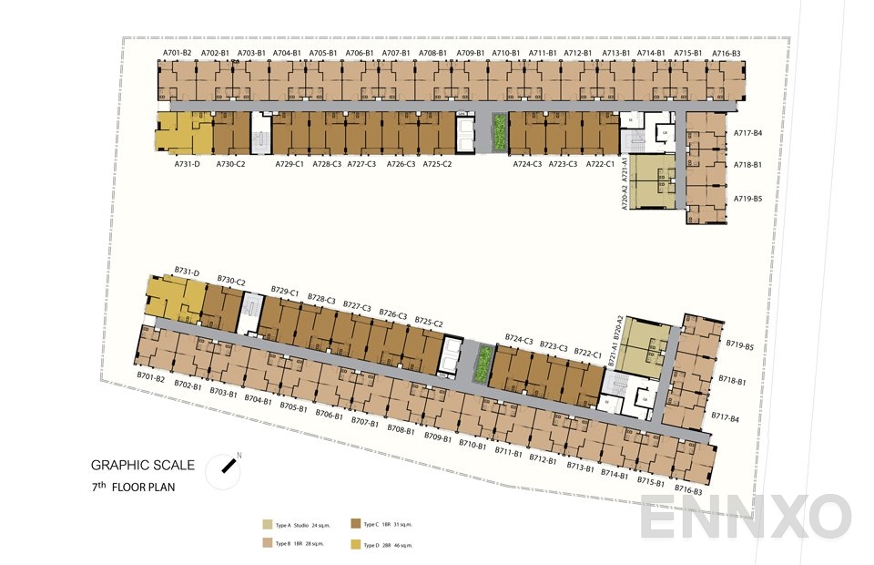 แปลนชั้น ชั้น 7 ของโครงการ เดอะนิช โมโน สุขุมวิท 50