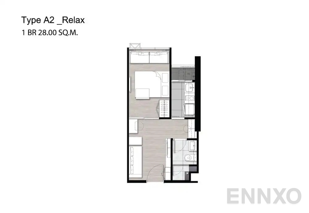 รูปแปลนห้อง A2 Relax ของโครงการ Niche Pride Taopoon - Interchange