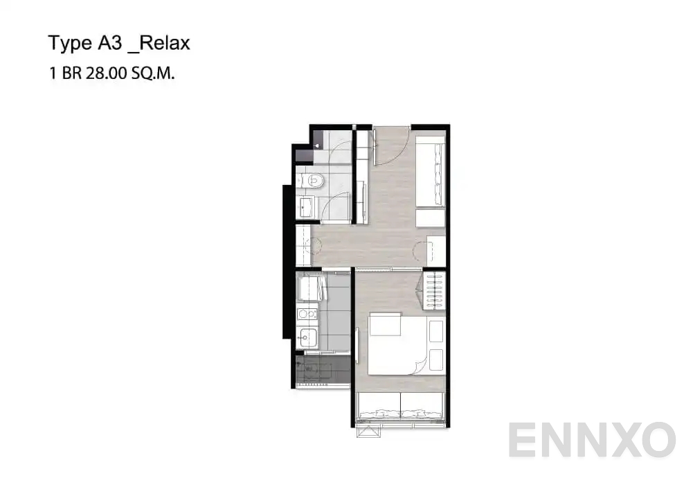 รูปแปลนห้อง A3 Relax ของโครงการ Niche Pride Taopoon - Interchange