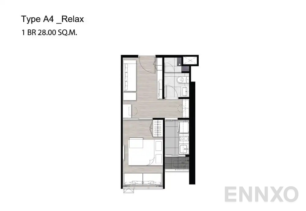 รูปแปลนห้อง A4 Relax ของโครงการ Niche Pride Taopoon - Interchange