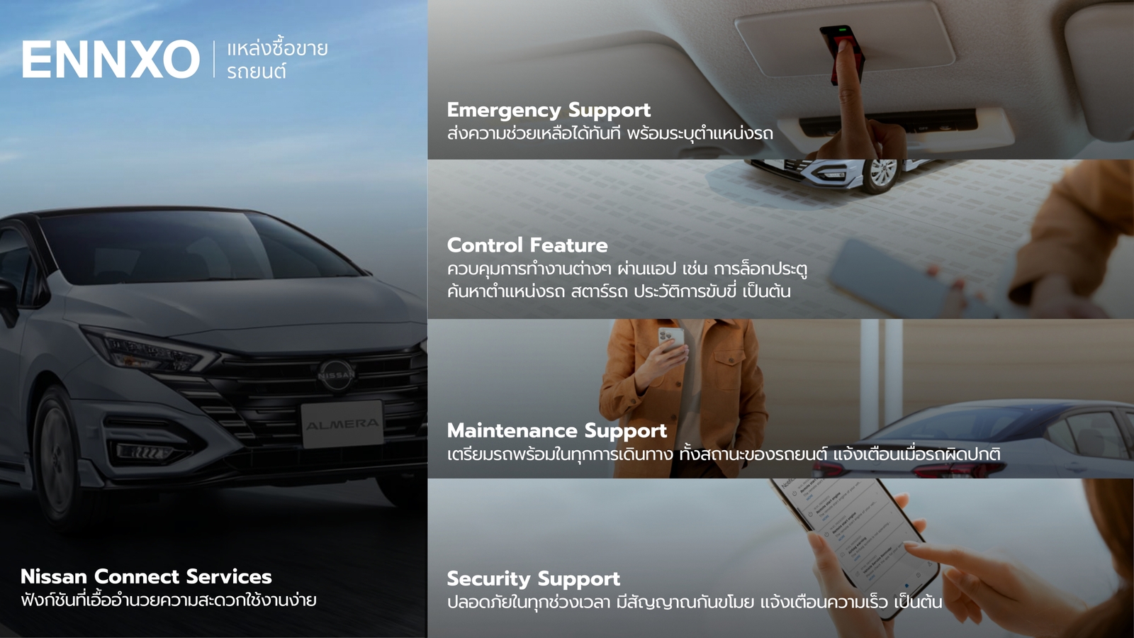 ระบบเทคโนโลยี Nissan Connect Services ในนิสสัน อัลเมร่า