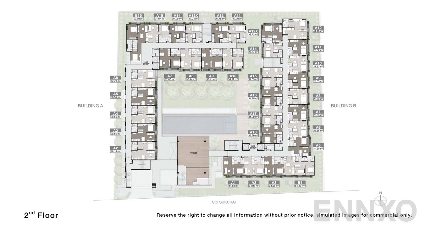 แปลนชั้น 2 Floor ของโครงการ Noble Ambience Sukhumvit 42