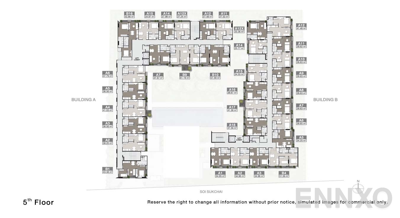 แปลนชั้น 5 Floor ของโครงการ Noble Ambience Sukhumvit 42