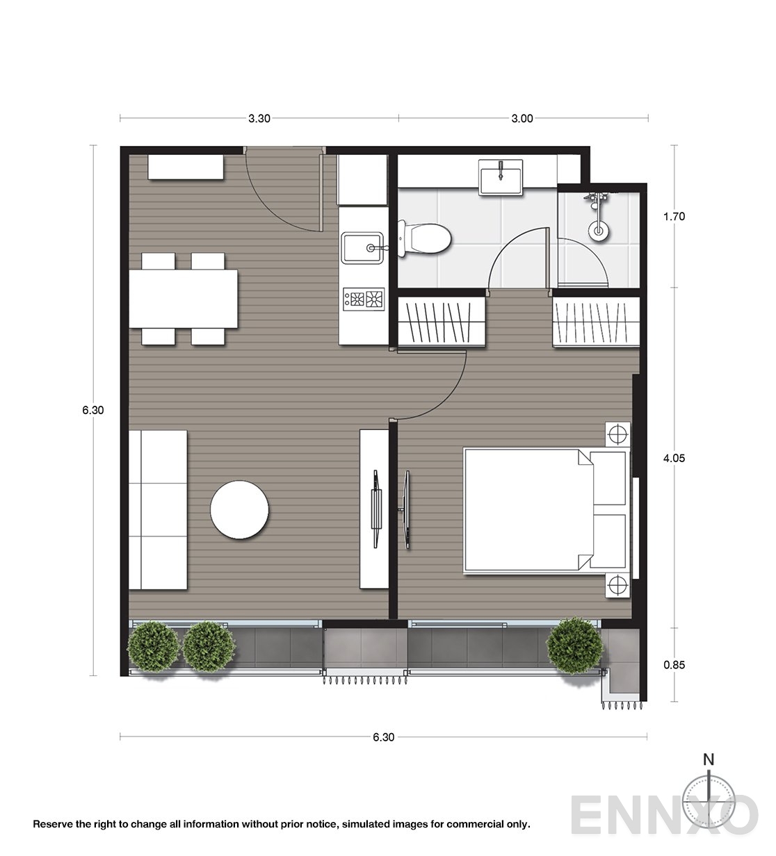 รูปแปลนห้อง A07 ของโครงการ Noble Ambience Sukhumvit 42