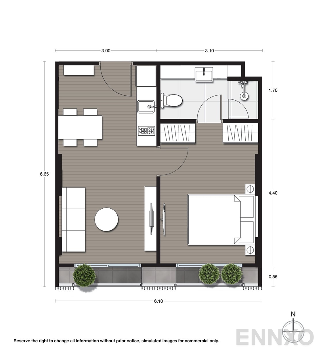รูปแปลนห้อง A08 ของโครงการ Noble Ambience Sukhumvit 42