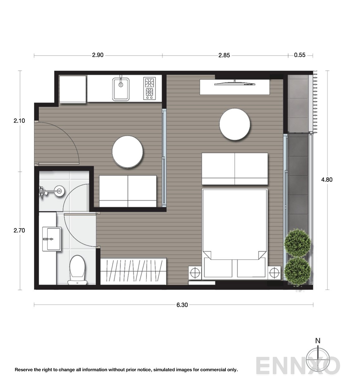 รูปแปลนห้อง A7 ของโครงการ Noble Ambience Sukhumvit 42