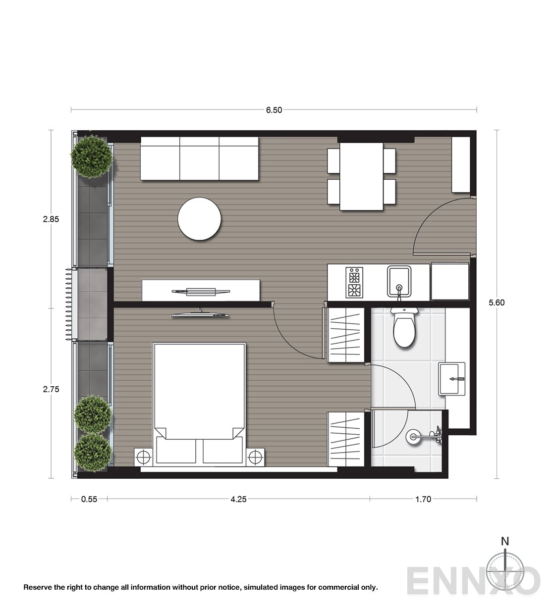 รูปแปลนห้อง A16 ของโครงการ Noble Ambience Sukhumvit 42