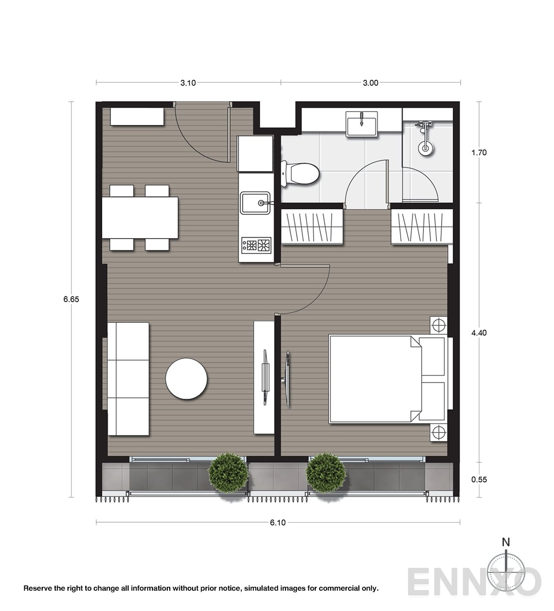 รูปแปลนห้อง A09 ของโครงการ Noble Ambience Sukhumvit 42