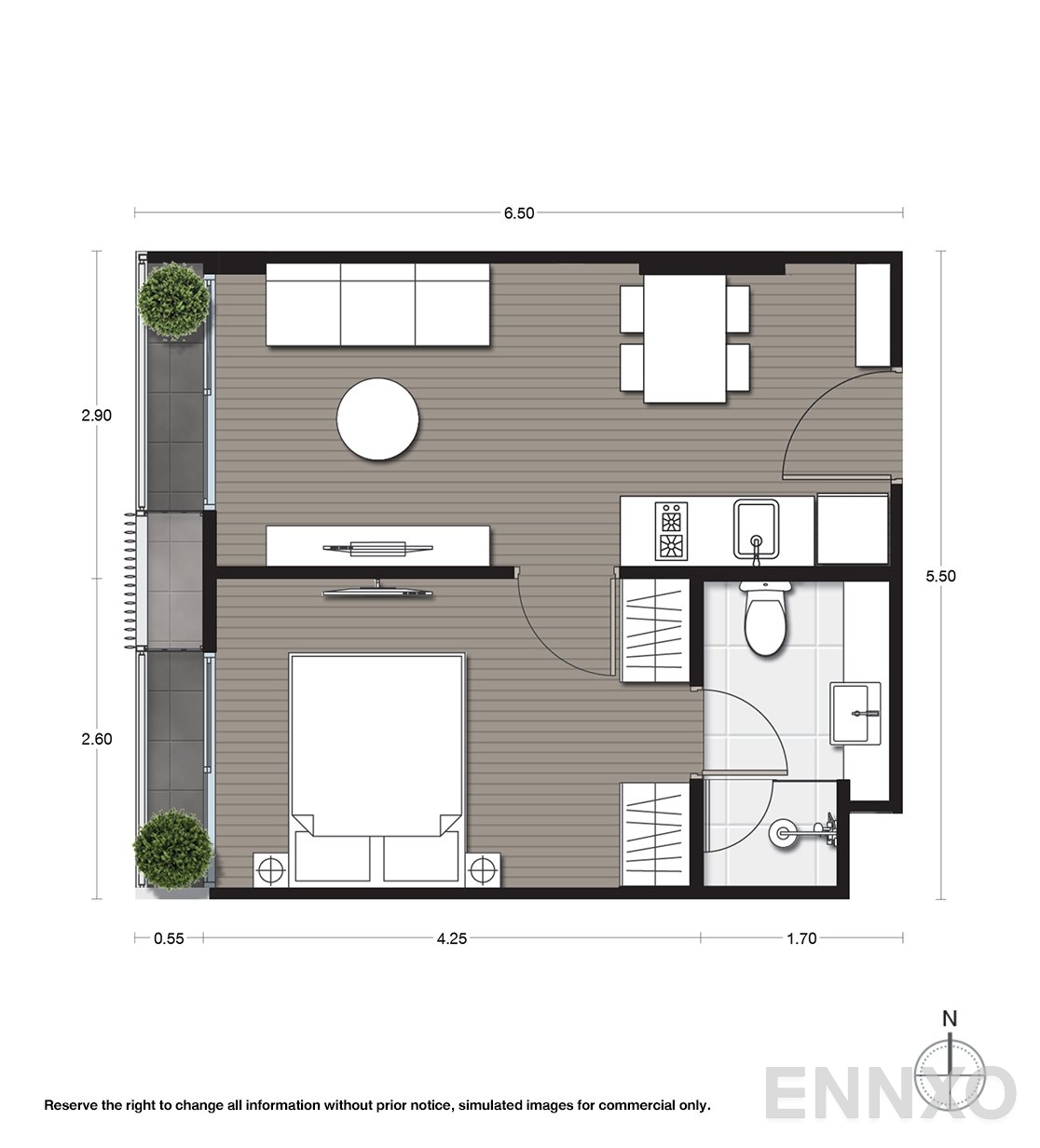 รูปแปลนห้อง A18 ของโครงการ Noble Ambience Sukhumvit 42
