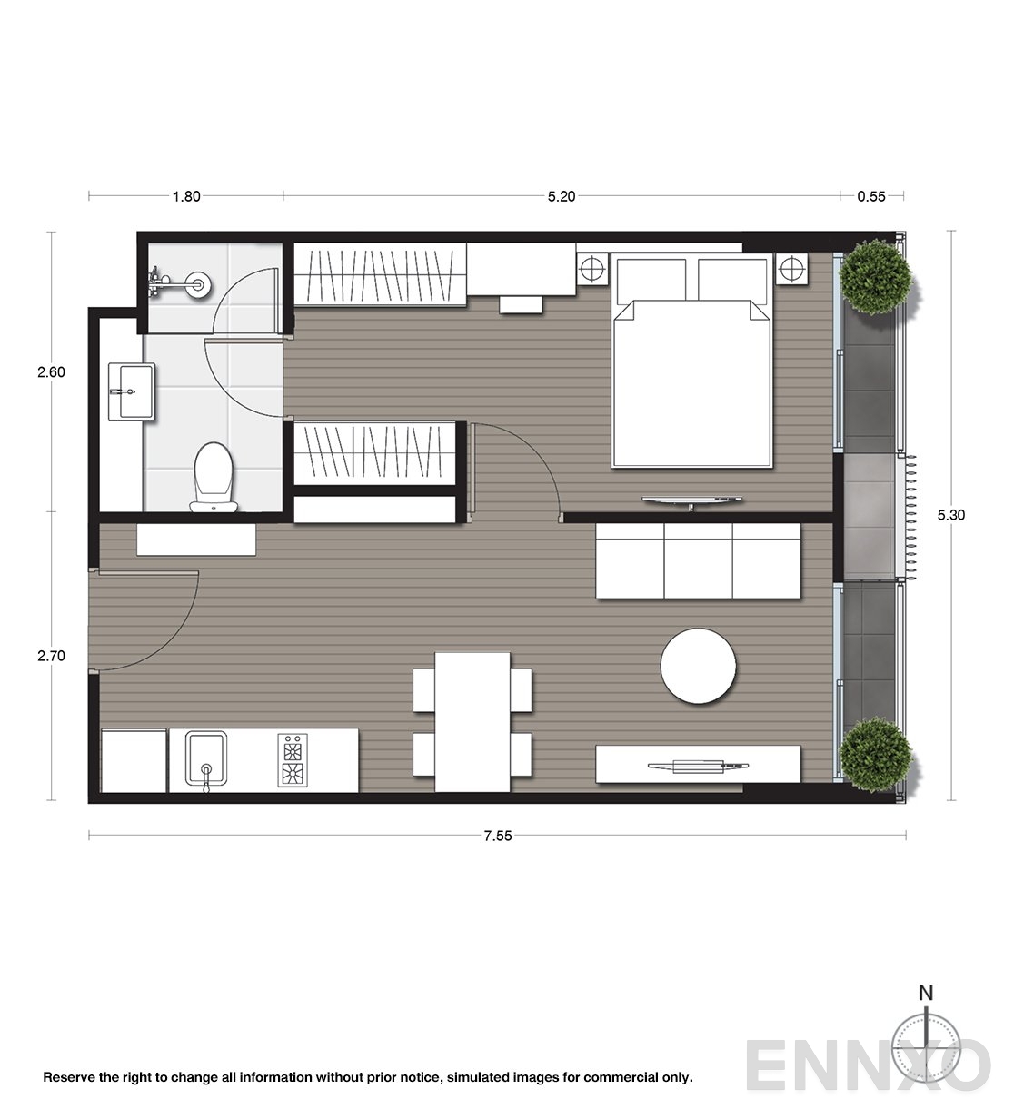 รูปแปลนห้อง A03 ของโครงการ Noble Ambience Sukhumvit 42
