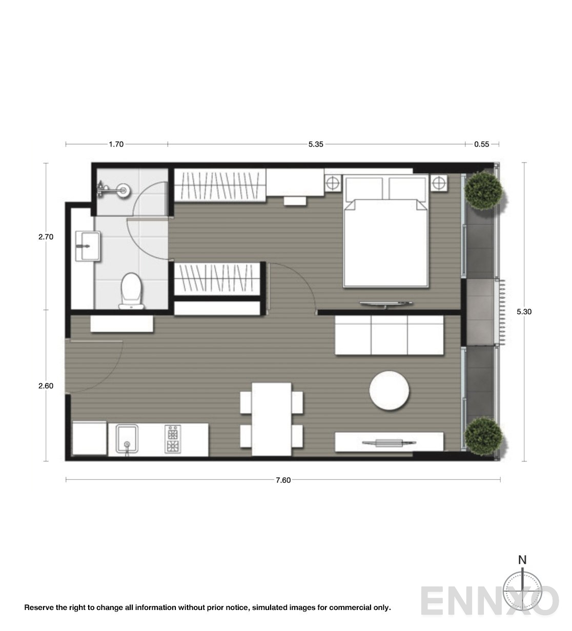 รูปแปลนห้อง A04 ของโครงการ Noble Ambience Sukhumvit 42