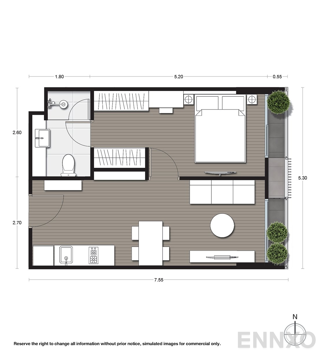 รูปแปลนห้อง A05 ของโครงการ Noble Ambience Sukhumvit 42