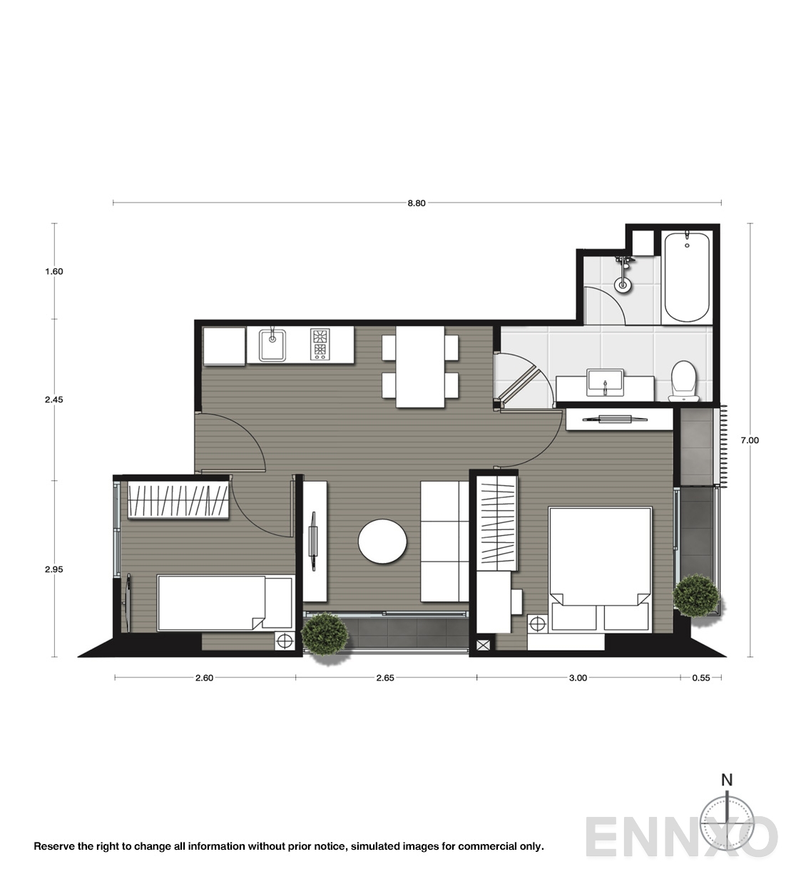 รูปแปลนห้อง B01 ของโครงการ Noble Ambience Sukhumvit 42