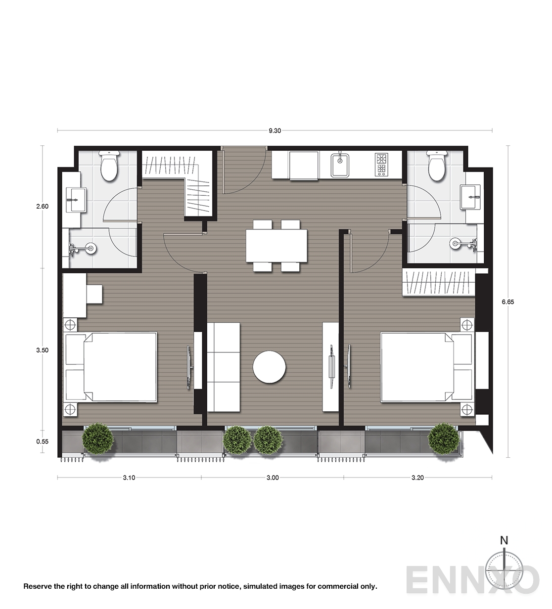 รูปแปลนห้อง B10 ของโครงการ Noble Ambience Sukhumvit 42