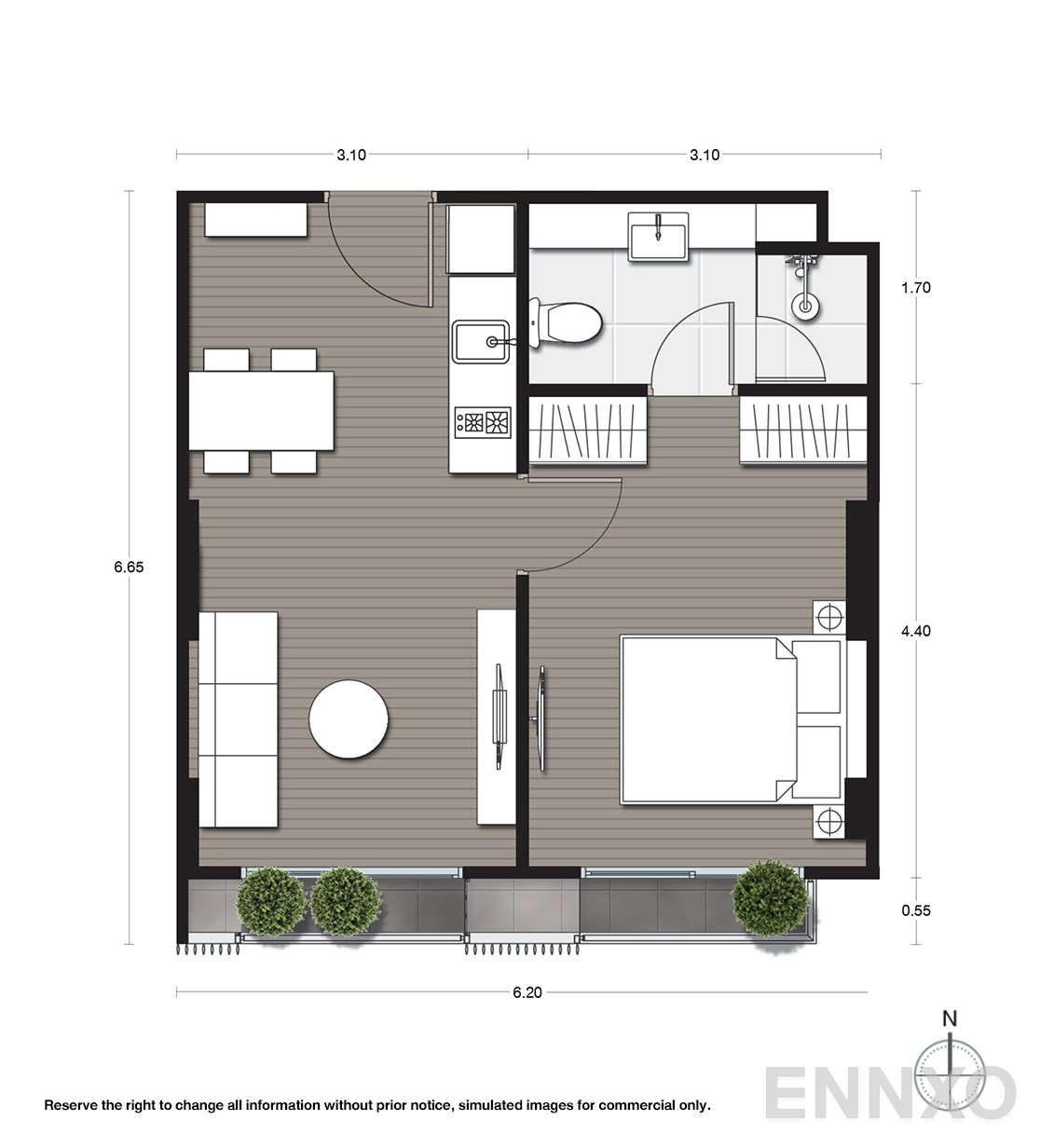 รูปแปลนห้อง A10 ของโครงการ Noble Ambience Sukhumvit 42