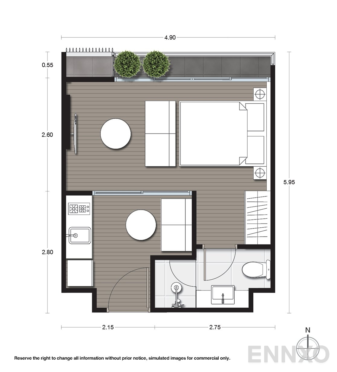 รูปแปลนห้อง A12X ของโครงการ Noble Ambience Sukhumvit 42