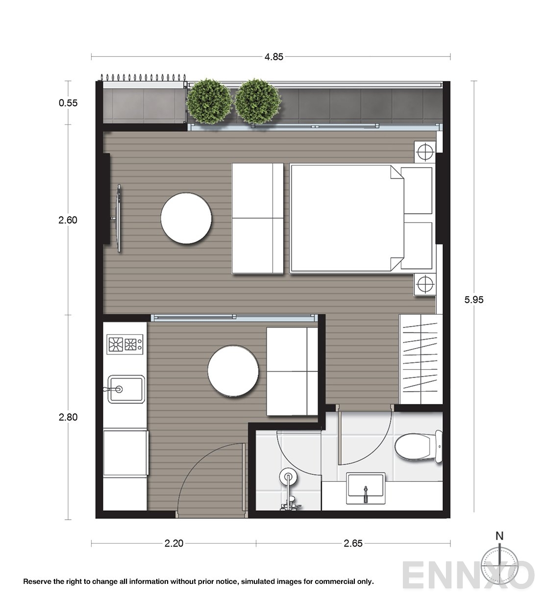 รูปแปลนห้อง A14 ของโครงการ Noble Ambience Sukhumvit 42